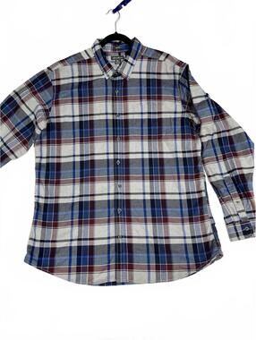 Eddie Bauer Classic Fit Plaid Long Sleeve Button-Up Shirt TXL B18